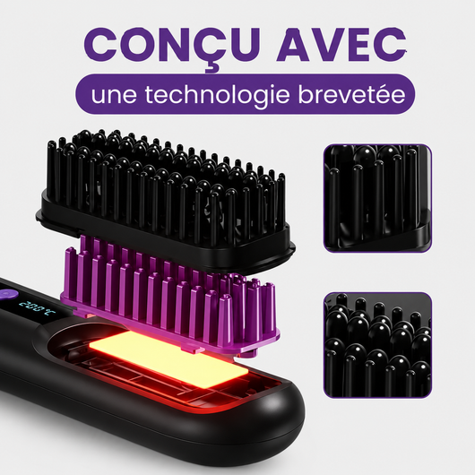 Brosse chauffante et lissante