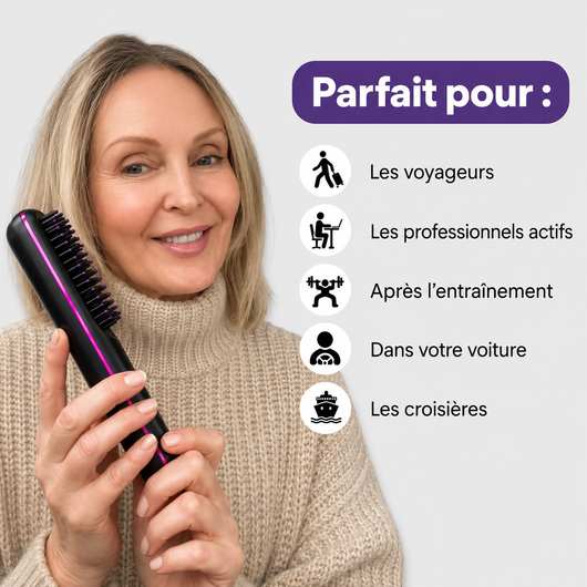 Brosse chauffante et lissante