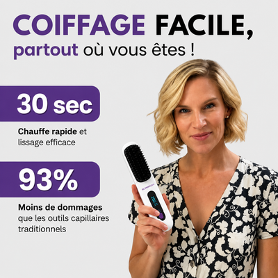 Brosse chauffante et lissante