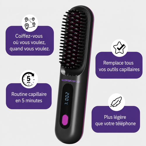 Brosse chauffante et lissante